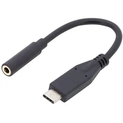 Digitus USB Type-C Audio Adapterkabel, Type-C - 3.5mm St/Bu, 0.2m, Audio in/out, sw