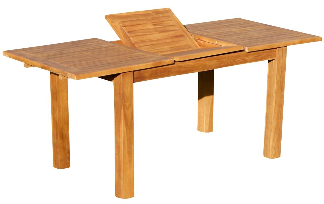 AS-S Wuchtiger TEAK Bigfuss Ausziehtisch Gartentisch 130-180x80 Holztisch Teaktisch Garten Tisch Holz BIGFUSS130-180