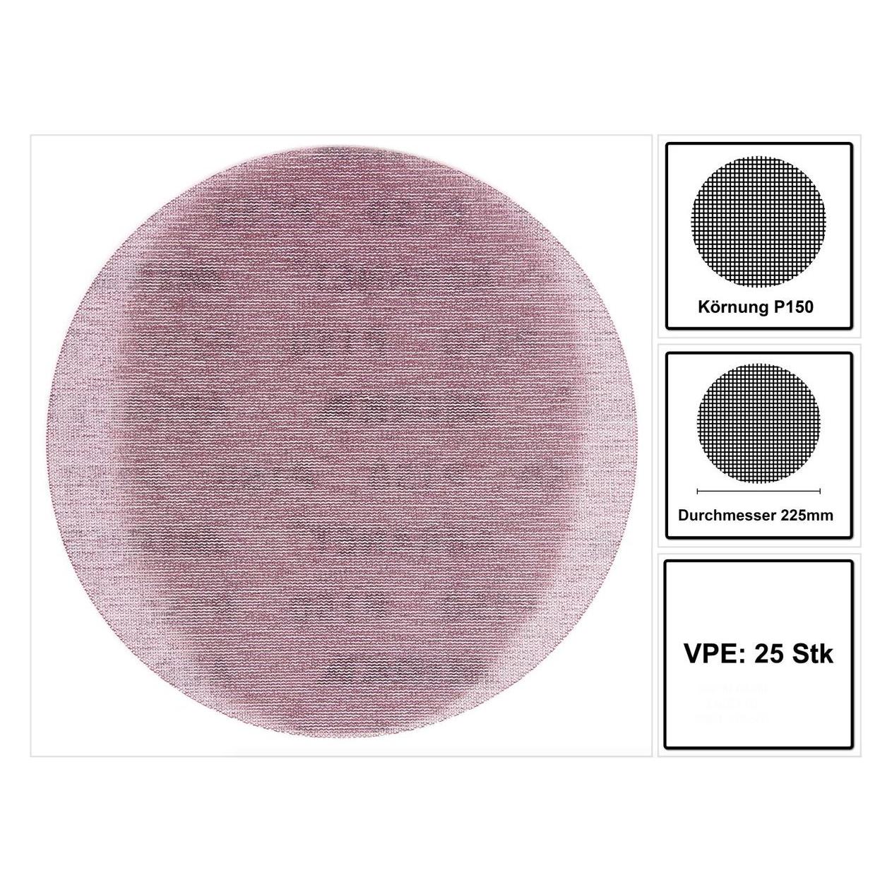 Mirka ABRANET Schleifscheiben Grip 225 mm P150 25 Stk. ( 5422302515 ) (5422302515)