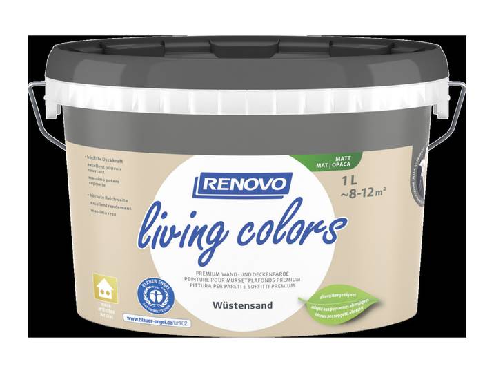 Renovo Living Colours Wand- und Deckenfarbe Wüstensand 1 l