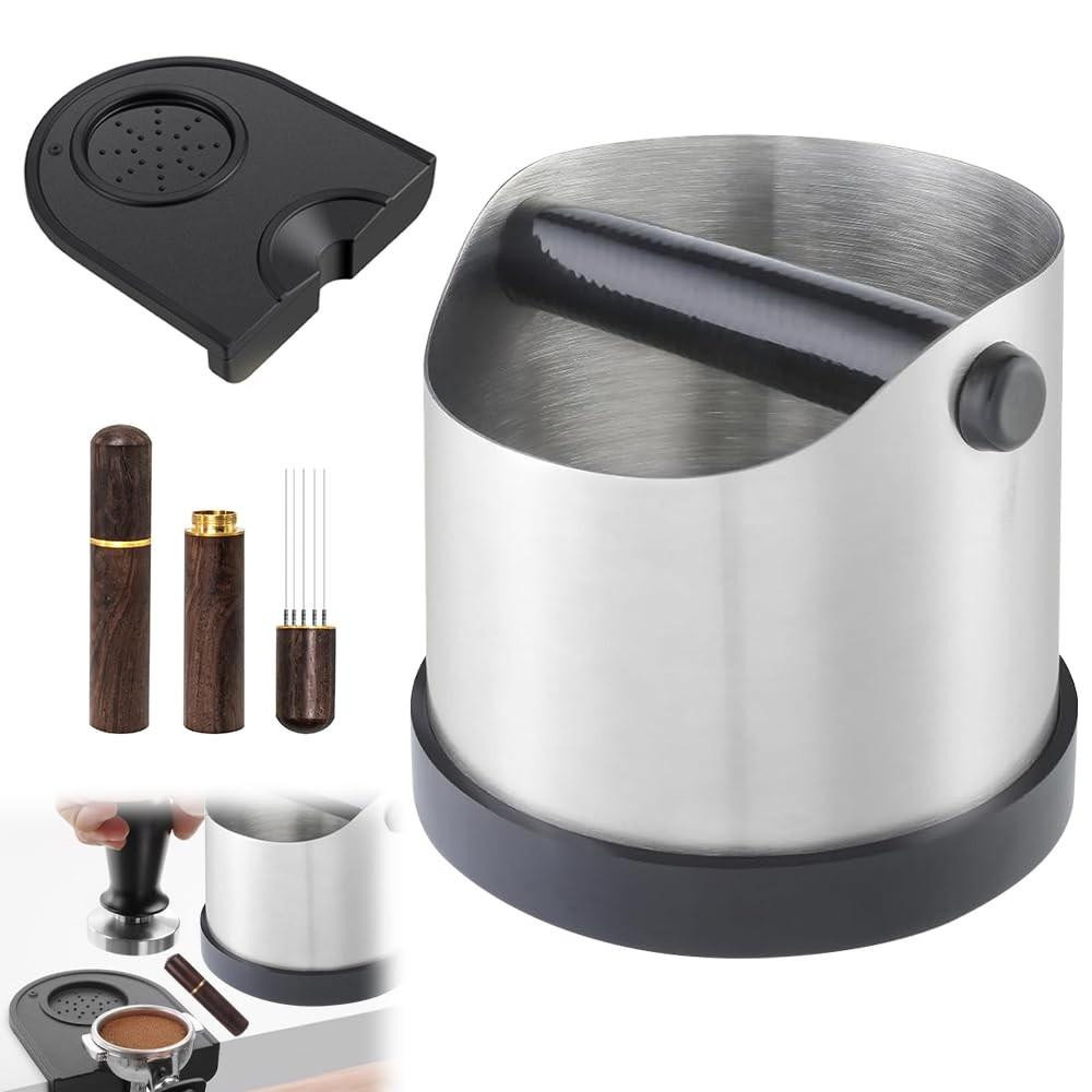 RVS Koffiedik Tray met Drukmat en Espresso Tuit, 700 ml