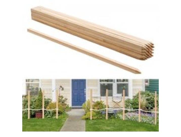 VEVOR Piquets de Clôture Jardin en Bois, Lot de 25, Poteaux Bois à Pointe 19,05 x 19,05 x 1219,2 mm, Piquets pour Clôtures Anti-érosion, Délimiter les Zones de Jardin, Support de Croissance de Plantes