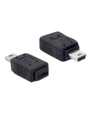 Delock USB-Adapter Mini-USB Typ B M bis 5-polig Micro-USB B W Schwarz (65155)