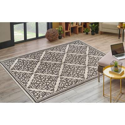 Teppich KAYOOM "Davis 125", grau, B:120cm H:12mm L:170cm, Polyester, Teppiche, Teppich, edles Design, pflegeleicht, neutrale Farben