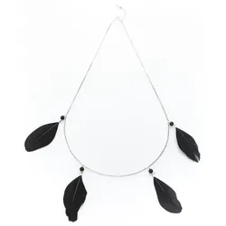 Kette "Federn", schwarz