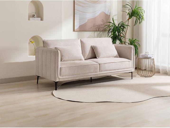 Sofa 3-Sitzer - Stoff - Beige - TORMELDA