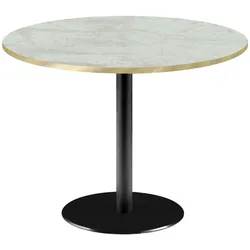 RestooTab - Tisch Rome XL Ø120cm Dekor Marmor pokhara Kanten messingfarben