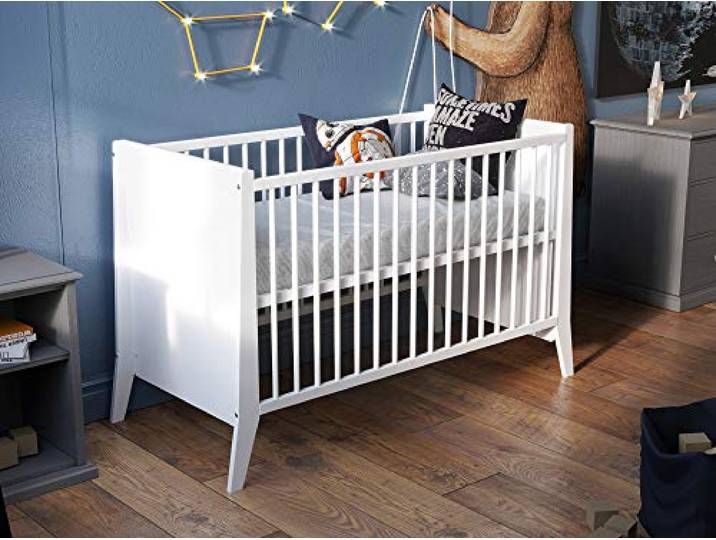 Love for Sleep Babybett Beistellbett 120x60cm mit Sicherheitsbarriere Umwandelbar Weiß Mercury Kinderbett Baby Bett Holz - Kinderbett Babybett, Mitwachsend Gitterbett Baby Bed