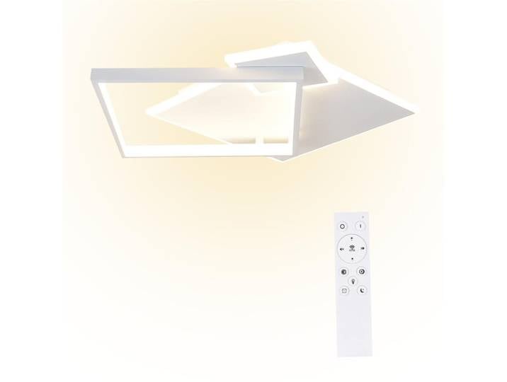 Plafonnier en aluminium blanc 46x46x8cm led intensité variable 50w