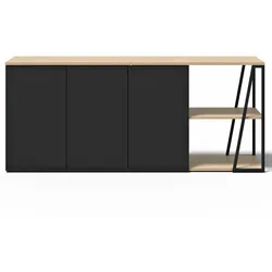 TemaHome »Albi« Sideboard Schwarz mit Eiche