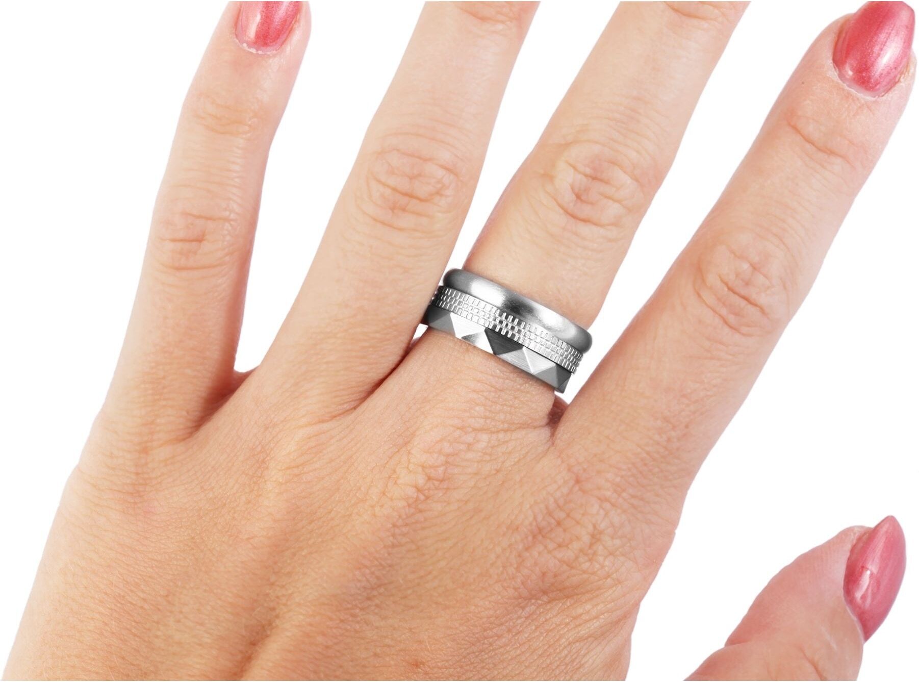 Fingerring AKZENT "Dacia, silberfarbig, langlebig" Gr. 52, silber (silberfarbig), Fingerringe, Damen, 52, Edelstahl, Fingerring
