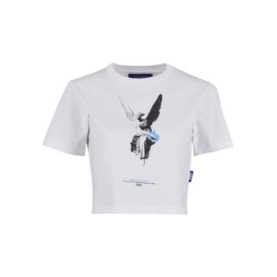 T-Shirt PEQUS "PEQUS PEQUS Fallen Angel Top", Herren, Gr. L, weiß, 94% Baumwolle, 6% Elasthan, bedruckt, slim fit, Rundhals, Shirts T-Shirt