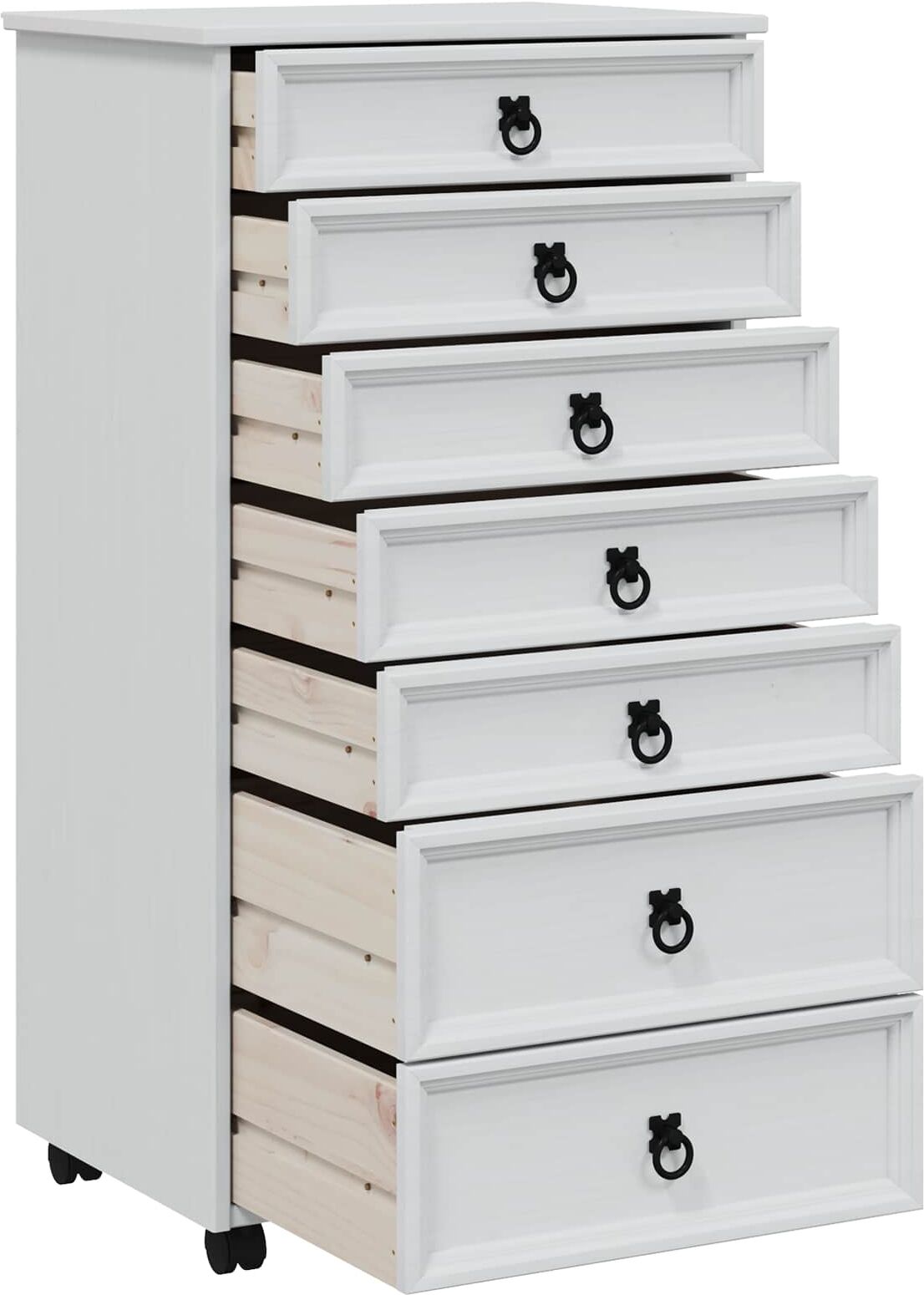 vidaXL Cabinet Roulant avec Tiroirs CORONA Blanc