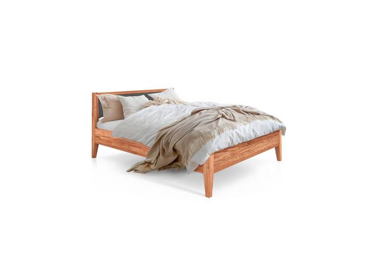 MASSIVHOLZBETT ELIAS MIT POLSTERKOPFTEIL 80x200 Kernbuche