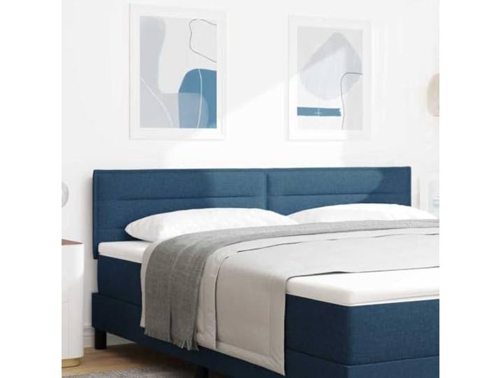 RJPLMFV Kopfteil, Blau, 180 cm, Stoff Schaumstoffpolsterung, höhenverstellbar, Holz aus Technik und massiver Kiefer, modern