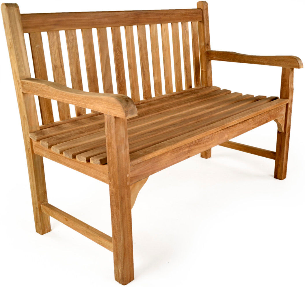 Ophelia & Co. Meier Solid Wood Teak Outdoor Bench Natural H92 x L64 x W120cm