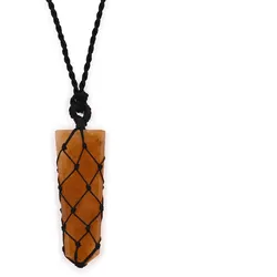 Laced Gemstone Flat Point Pendant - Golden Quartz