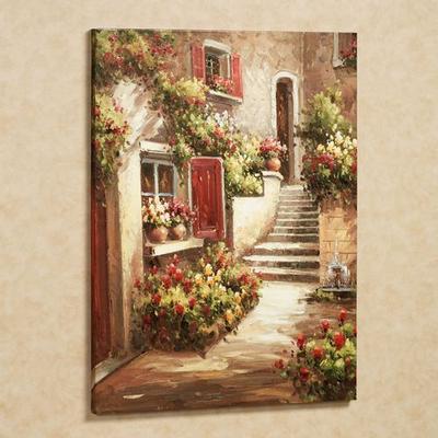 Touch of Class Tuscan Flowers Canvas Art Red , Red