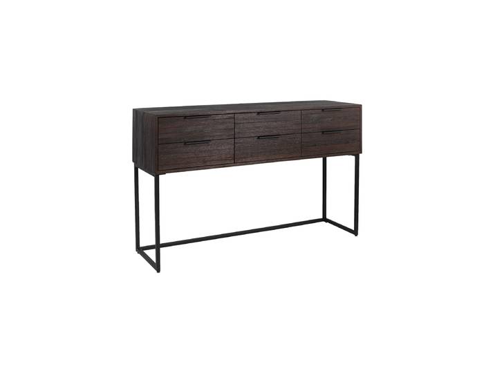 Massives Design Sideboard & Konsole „Webster“, 6 Schubladen Teak White Label by Bloomingloft
