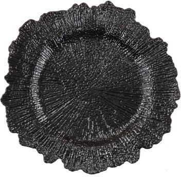 Saro Lifestyle Starburst Charger Plates (Set of 4) - Textured Radiating Edge Tabletop Chargers for Dining Table, Place Settings