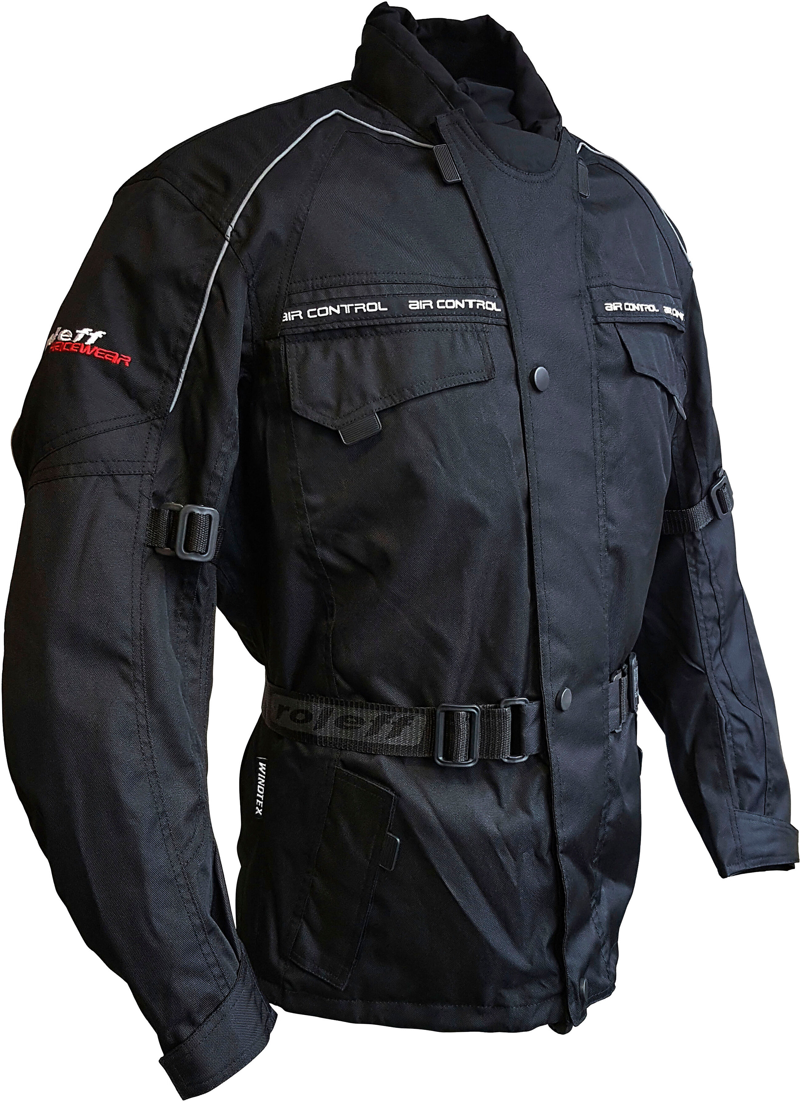 Motorradjacke ROLEFF "Reno" Gr. XL, schwarz, Jacken, XL, Obermaterial: 100% Polyester, Motorradjacke, mit Protektoren, 4 Taschen, 3 Belüftungslöcher