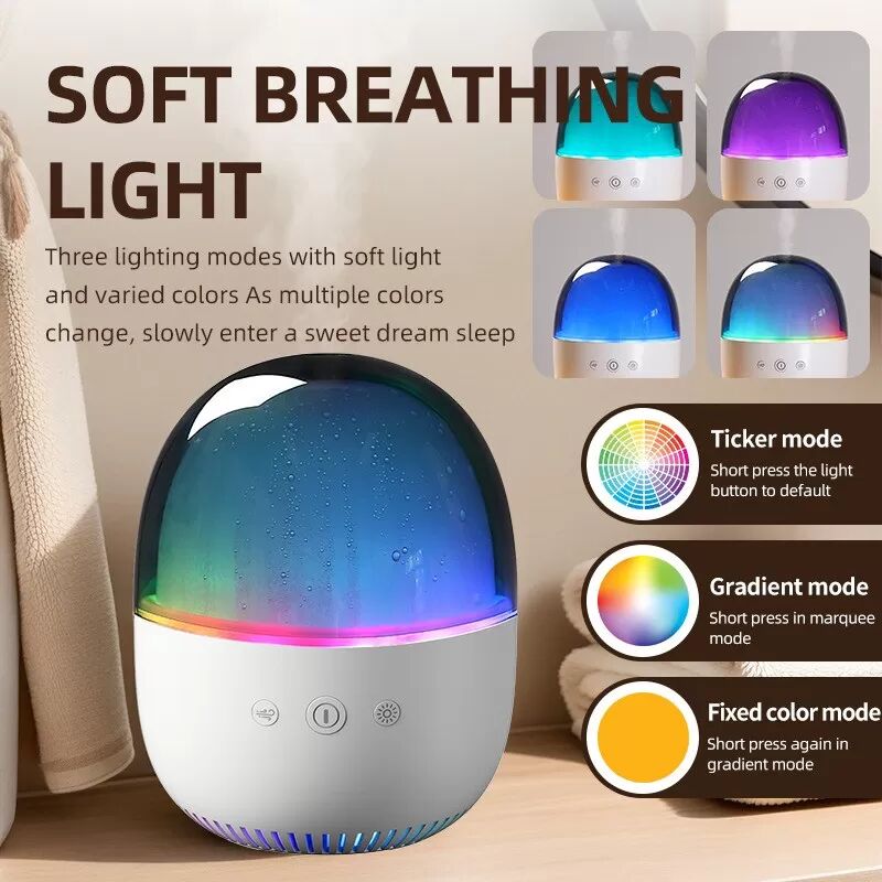 INF 3-in-1 Schlafhilfe Aroma Diffuser, Nachtlicht & Luftbefeuchter - Leiser Nebel, Farbwechsel Weiß