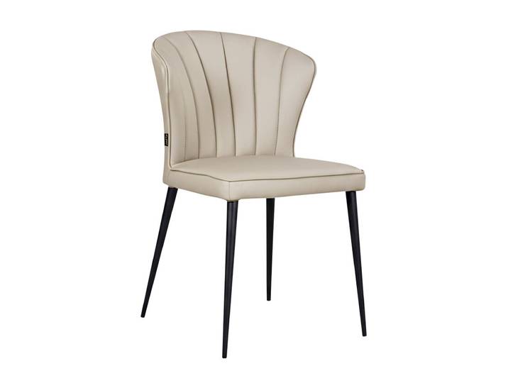 Esszimmerstuhl MILVA 84 x 51 x 64 cm Bezug Leder grau/Metall...