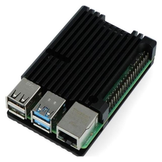 Justpi Gehäuse für Raspberry Pi 4B aus Aluminium - schwarz - LT-4B03 (5903351242769)