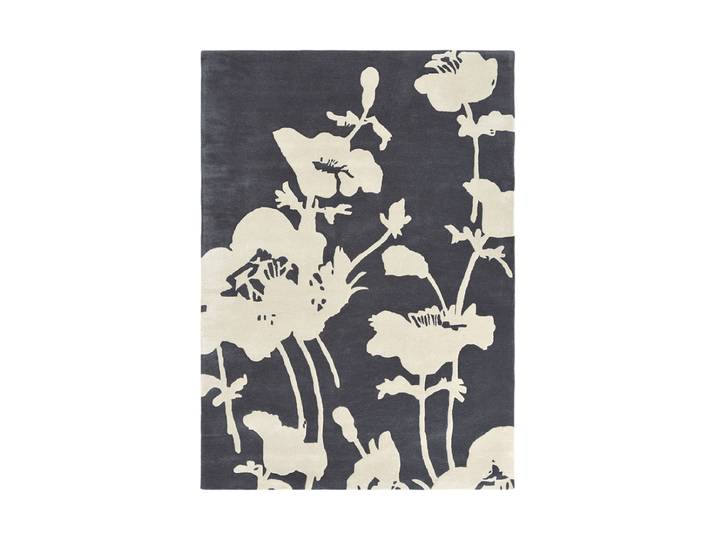 Designer Teppich „Floral 300“ - handgetuftet, aus 100% reiner Schurwolle Charcoal 250 x 350 cm Florence Broadhurst