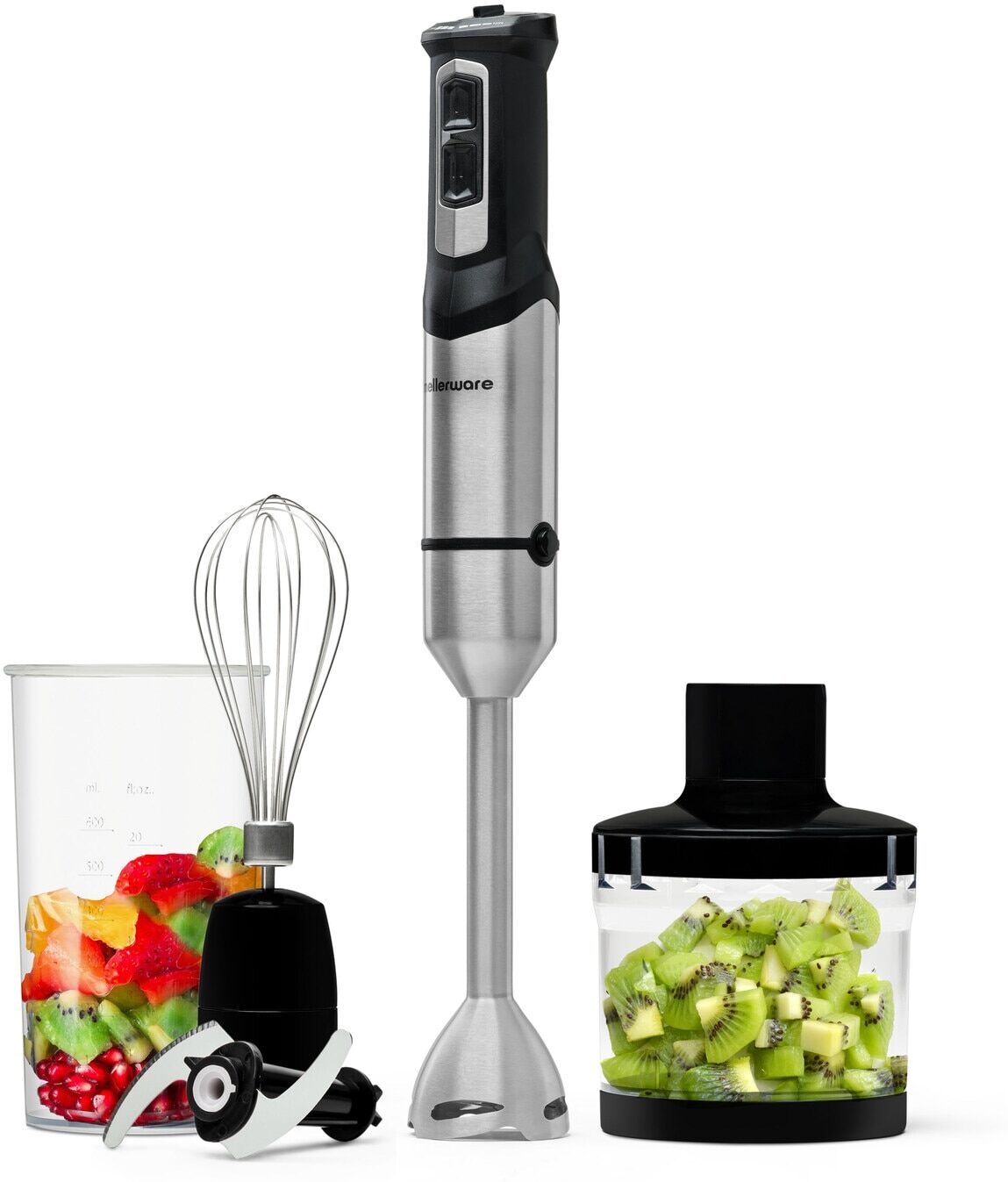 Mellerware Batidora de mano SPIRO Black, Pica Hielo-INOX. Negro