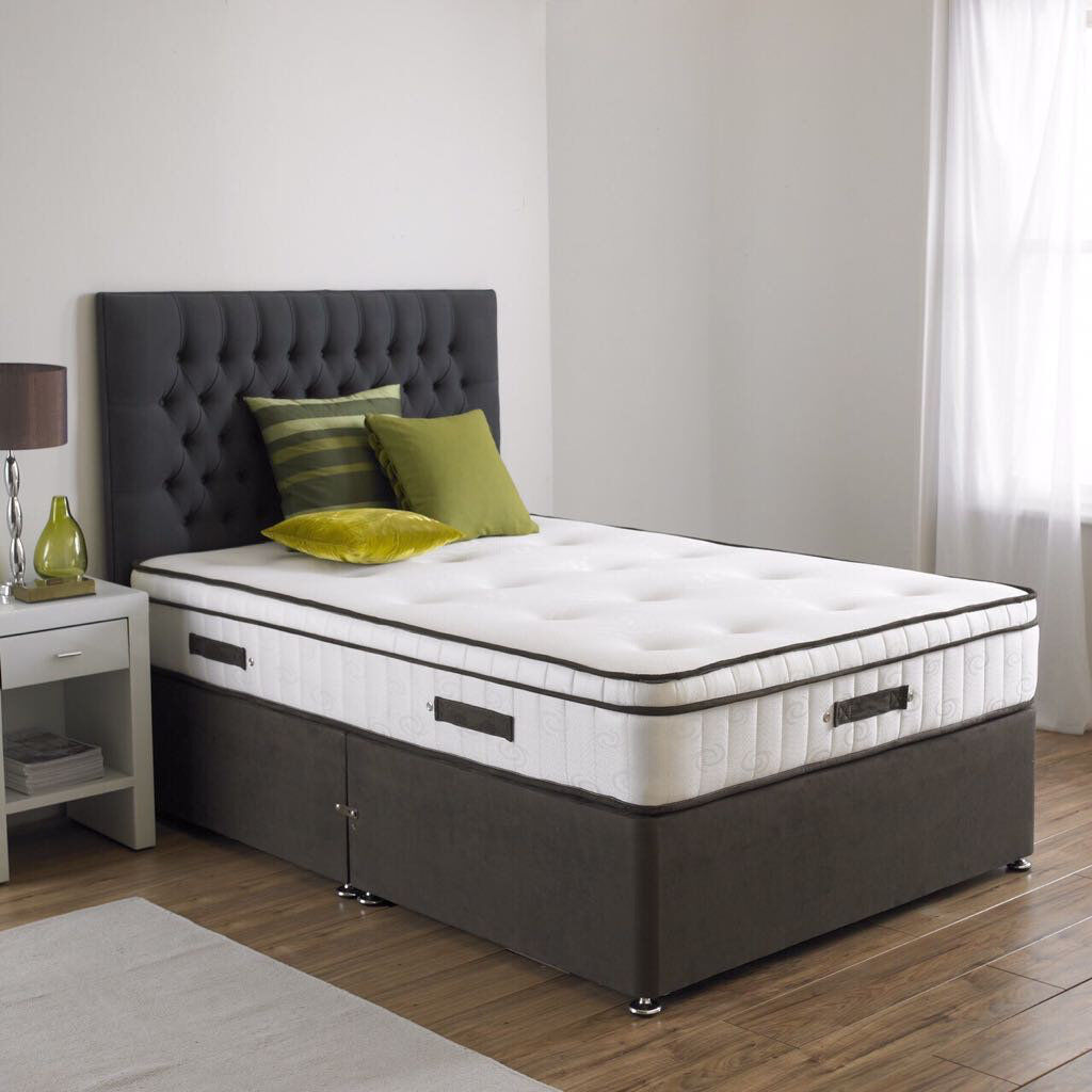 White Noise Keyesport Orthopaedic Memory Foam Open Coil Mattress, Pillow Border Design, Medium-Firm Feel. Super King (6')