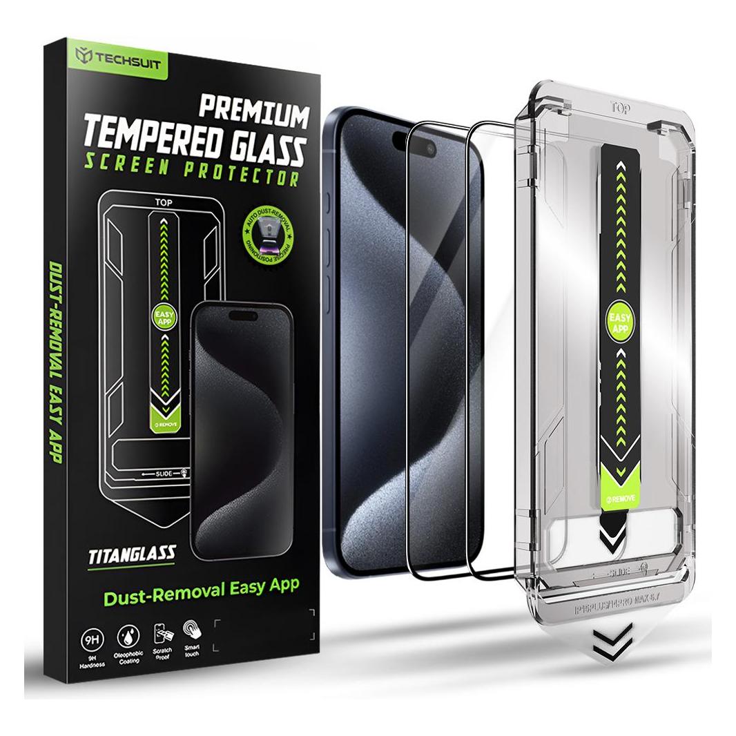 Techsuit TitanGlass FullCover (2 pack) (2 Stk., Apple iPhone 15 Pro) (58823603)
