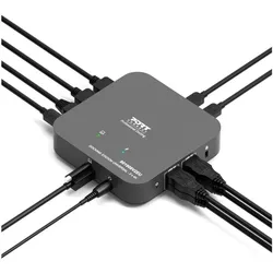 Port Designs Docking Type-C Office 2x 4K - EU (USB-C, 12 Ports), Dockingstation + USB Hub, Schwarz