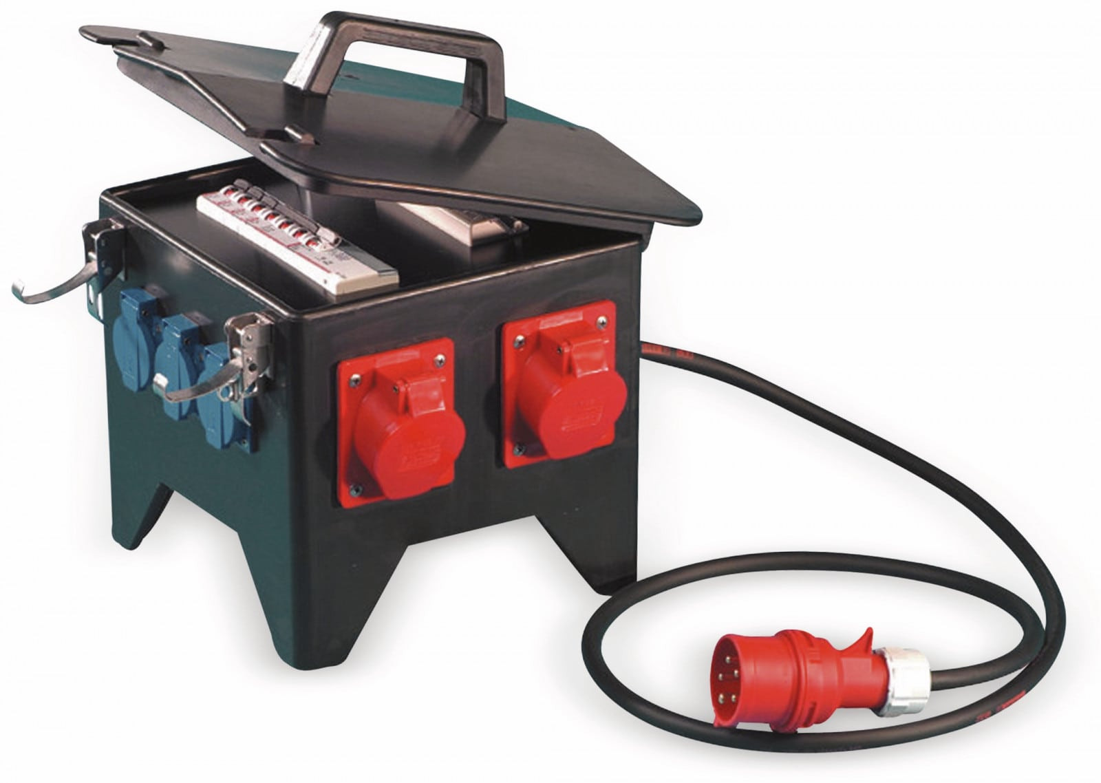 PCE stroomverdeelunit model Spitz met 2x CEE-aansluiting 16A & 32A en 4x geaarde stopcontacten