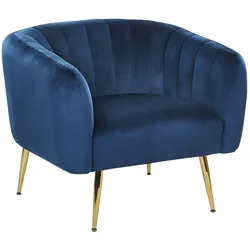 SESSEL Samtstoff Blau Laconia