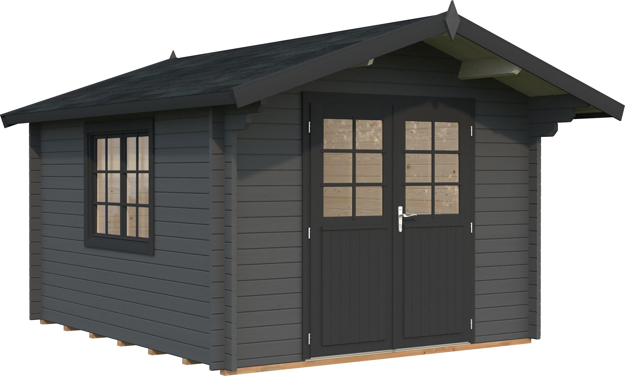 Gartenhaus Palmako Sally 10,2 m² inkl. Fußboden 362 x 440 cm dunkelgrau-anthrazit