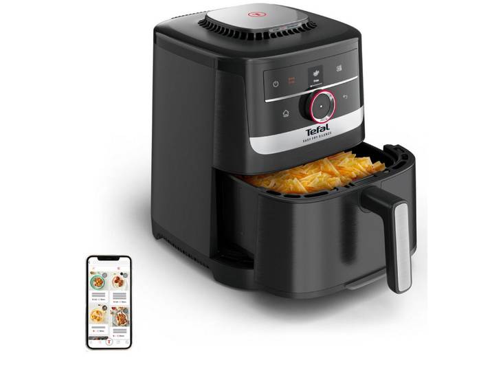 Tefal Heißluftfritteuse Easy Fry Smart & Silence, sehr leise danke Silent-Technologie, 1670 W, Smart-Assist System mit 55 Programmen, 40°C bis 220°C, EY5728