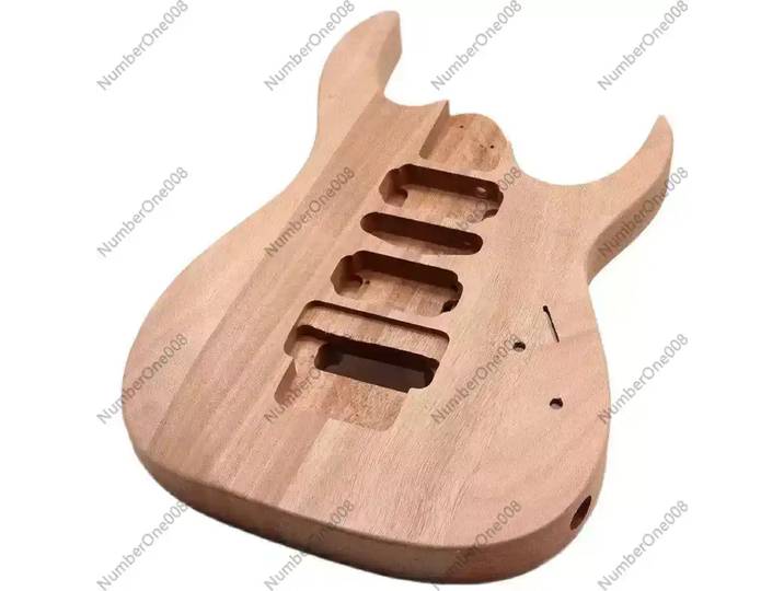 Corps de guitare électrique en bois massif, trois pièces, avec double tremolo, pour assemblage DIY, en acajou