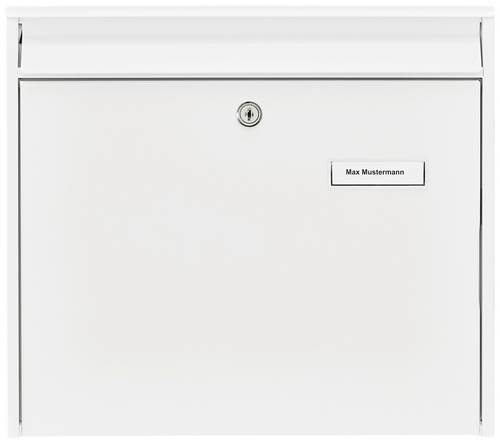 Burg Wächter 61120 MAIL 5877W Briefkasten Stahl Weiß Schlüsselschloss