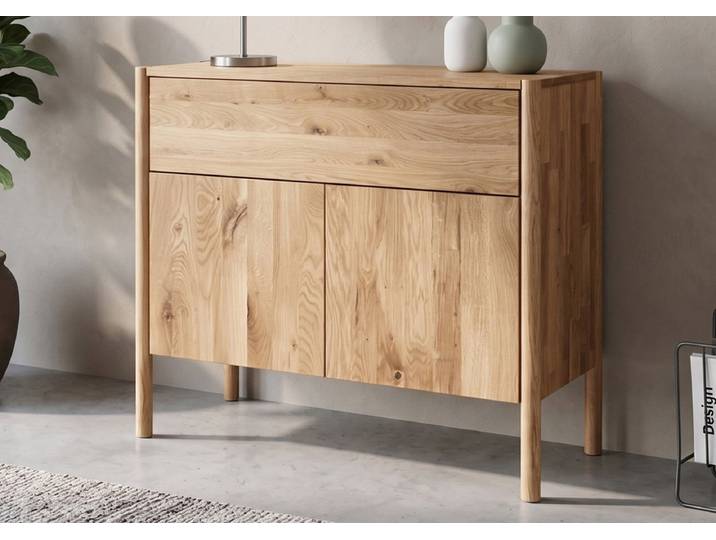 Kommode 93x89 cm 'Lotte' Wildeiche massiv 2 Türen/SK