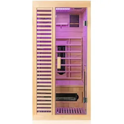 Dewello® Infrarotkabine HAMLIN 90x90cm inkl. 4 Keramikstrahler, Karbon Bodenstrahler, 1 Person, LED    Infrarotsauna