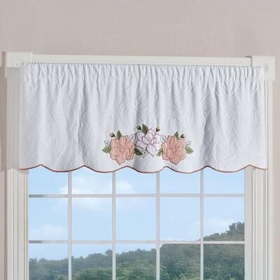 Touch of Class Lovington Scalloped Valance White 60 x 18, 60 x 18, White