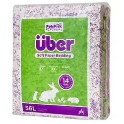 Über 56l Soft Paper Bedding for Small Animals White purple with lavender - (45053) (2.42 kg), Einstreu