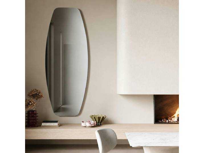 Miroir Mural Ovale Fumé 180 Cm Milano