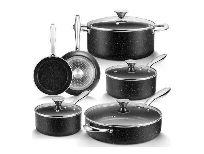 LuxusKollektion Pfannen-Set 10tlg. Antihaft Topf-/Pfannenset Induktion-kompatibel