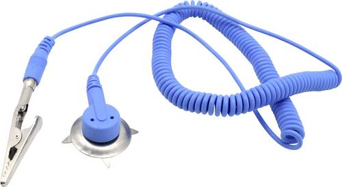 Quadrios ESD-Erdungskabel 1.80m Klemme, Druckknopf 10 mm, Stecker, Krokodilklemme