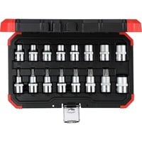 Red Steckschlüssel-Satz 1/2", Sechsrund, 16-teilig rot/schwarz, E10 - T70