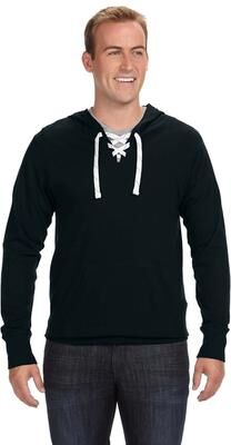 J America JA8231 Sport Lace Jersey Hood T-Shirt in Black size Medium   Cotton 8231