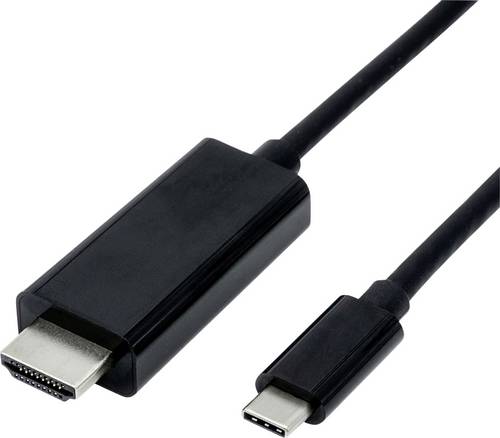 Value USB-C / HDMI Adapterkabel USB-C Stecker, HDMI-A Stecker 1.00 m Schwarz 11.99.5840 USB-C-Displaykabel