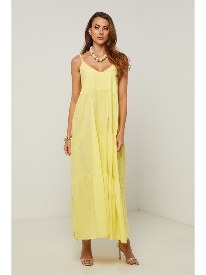 Fleur de Lin Kleid "Bix" in Gelb - XL